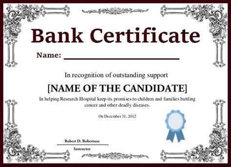 Bank Certificate Format Certificate Format Certificate Templates My
