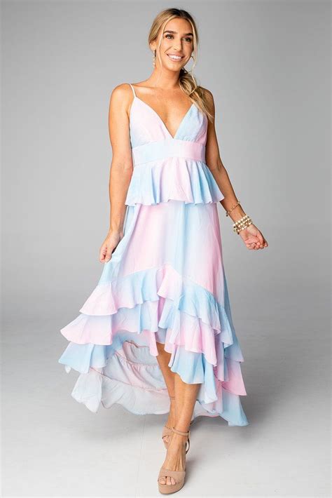 Buddylove Georgia Tiered High Low Dress Cotton Candy Cotton Candy