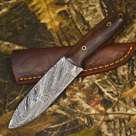 Handmade Damascus Kephart Knife With Sheath Bushcraft Knife Etsy