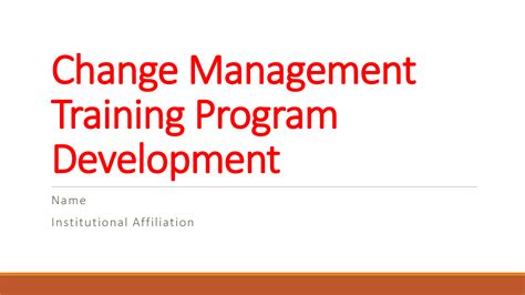 Solution Change Management Training Program Development Studypool