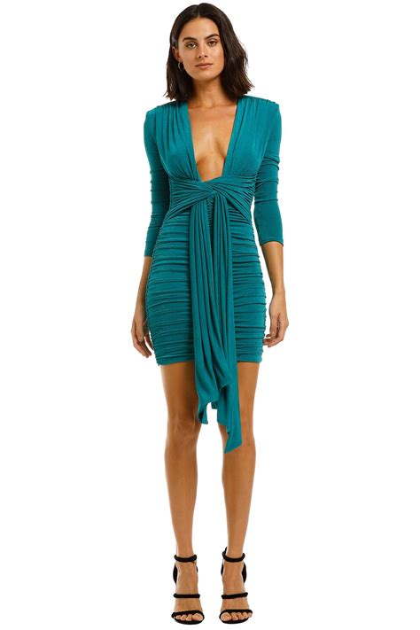 Paola Dress In Emerald By Misha Collection For Hire Glamcorner