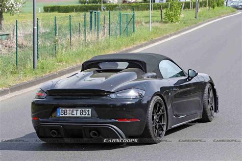 Porsche Boxster Spyder Rs Spotted Again Borrowing Heavily From Cayman Gt Rs Car Lab News