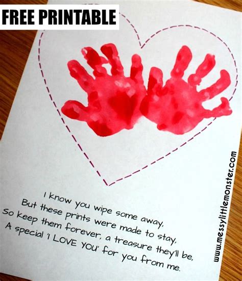 Handprint Poem An Adorable Handprint Heart Keepsake Valentines Day