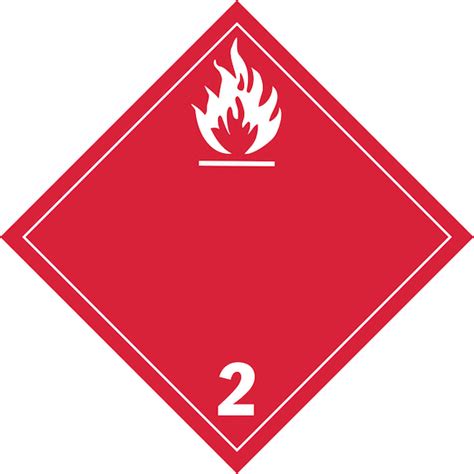 Flammable Gas Placards Wordless Tagboard Class Pkg Label
