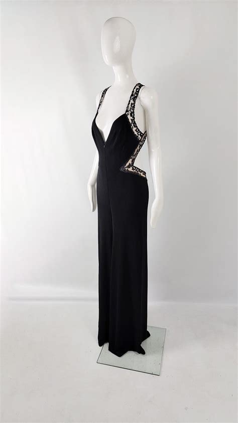 jiki of monte carlo vintage incredibly sexy wide leg cut out plunging jumpsuit for sale at 1stdibs