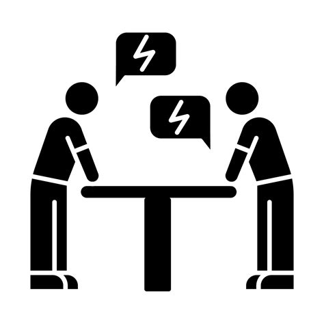 Negotiation Black Glyph Icon Dialogue Between Parties Argument