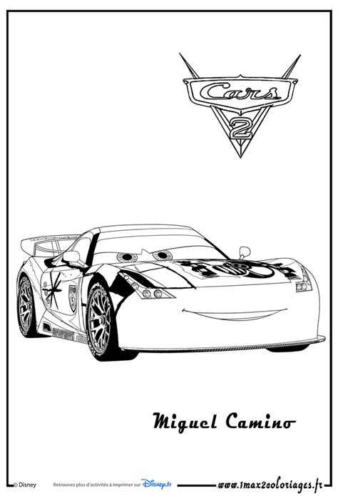 Coloriages cars 2 - Miguel Camino cars2 - Coloriages les Bagnoles 2