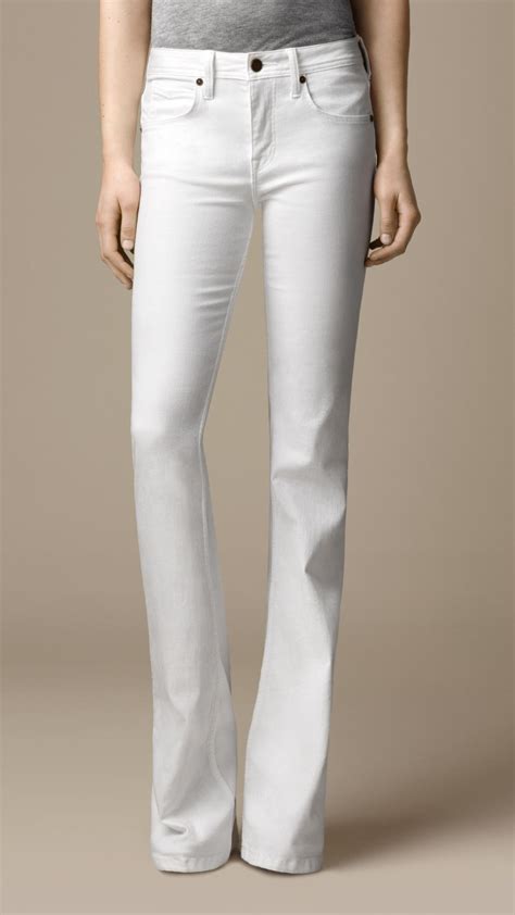 Burberry Hempton Optic White Bootcut Jeans In White Lyst
