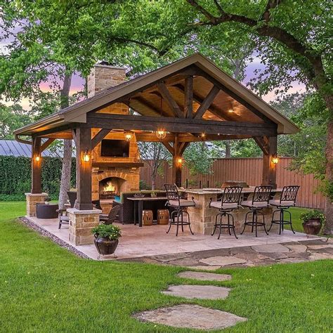 Fireplace Backyard Pavilions Ideas Homedecorconnoisseur Backyard