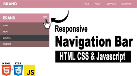 Responsive Navigation Bar Html Css And Javascript Tutorial Web Development Rankedia