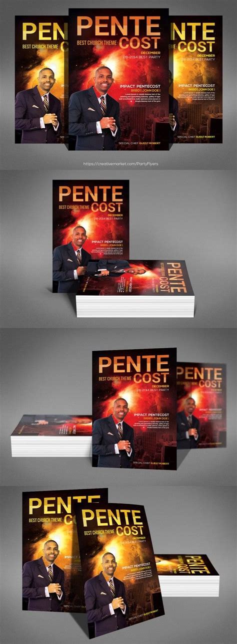 Pentecost Church Flyer Photoshop Textures Flyer Graphic Design
