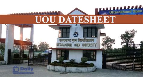Uou August Exam Date Sheet 2022 Out Get Uttarakhand Open University