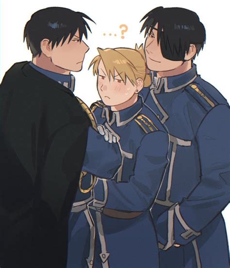 Riza Hawkeye And Roy Mustang Fullmetal Alchemist And More Drawn By
