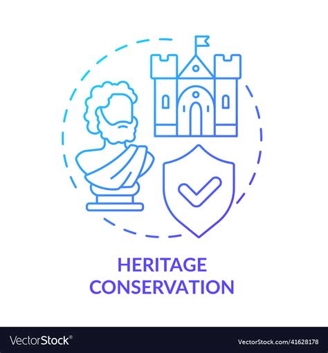 Heritage Conservation Blue Gradient Concept Icon Vector Image