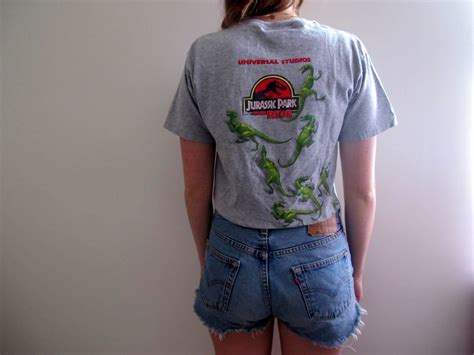Jurassic Park Crop Top Cropped Tee Shirt Womens Midriff Etsy