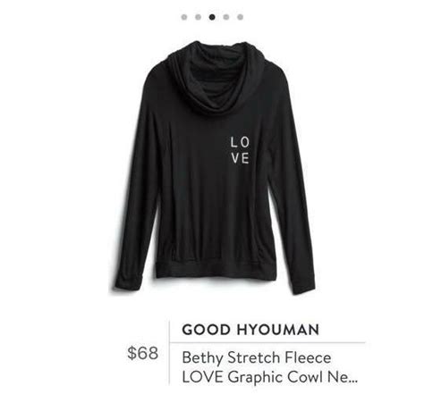Stitch Fix Good Hyouman Bethy Stretch Fleece Love Graphic Cowl Neck