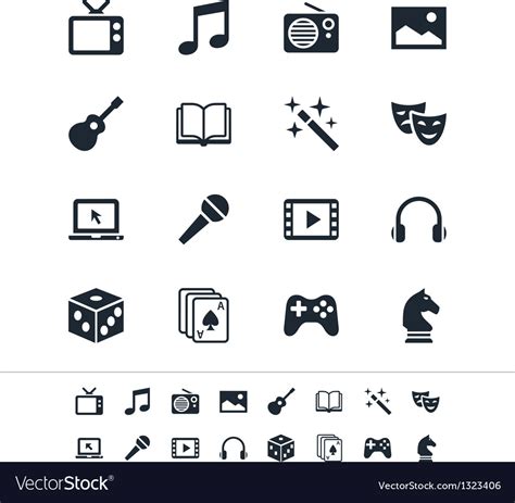 Entertainment Icons Royalty Free Vector Image Vectorstock
