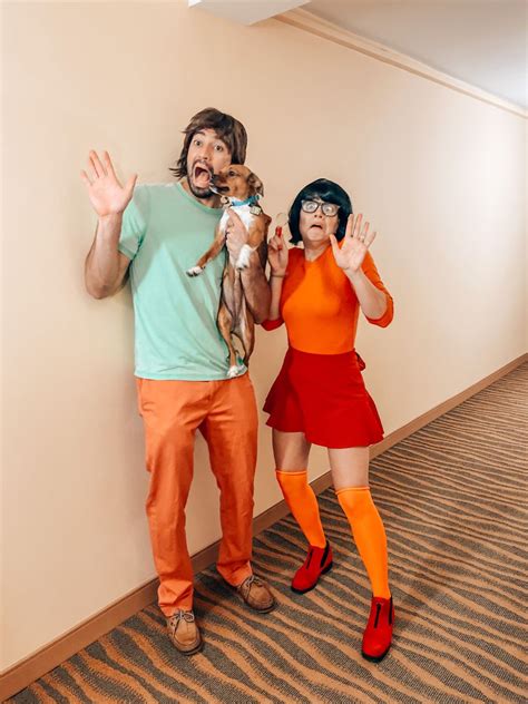 Velma Shaggy And Scooby Doo Halloween Costume In 2022 Scooby Doo Halloween Costumes Cute