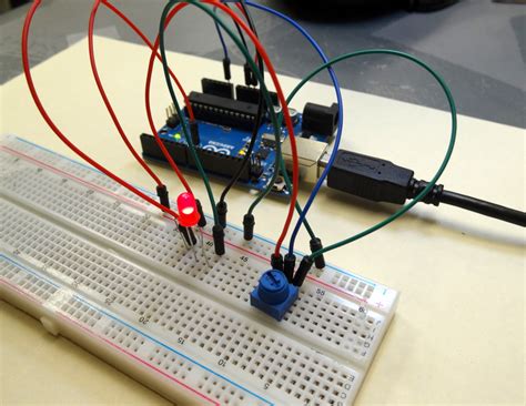 Lesson Arduino Circuit To Dim Led With Potentiometer Technology
