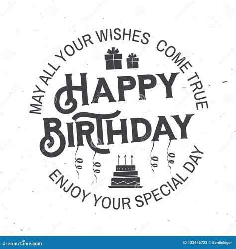 May All Your Wishes Come True Happy Birthday Stamp Sticker Card