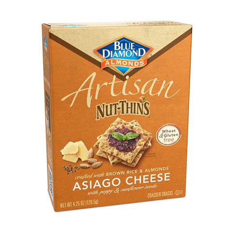 Artisan Nut Thins Crackers Asiago Cheese 425 Oz Box