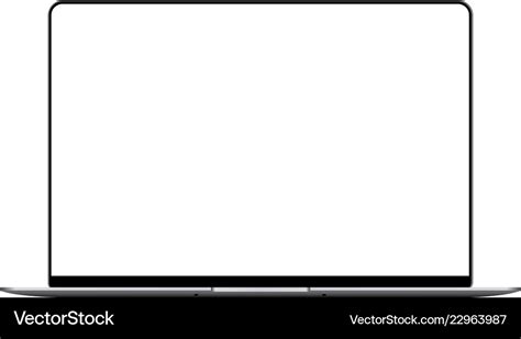Laptop Mock Up With Blank Frameless Screen Vector Image