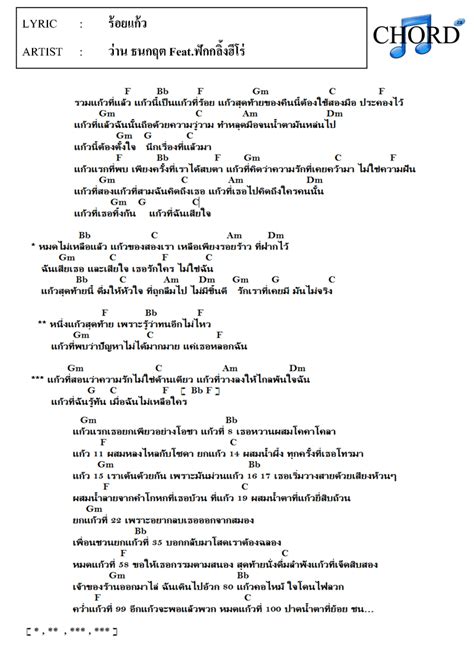 Official facebook fanpage ของ ว่าน ธนกฤต พานิชวิทย์ label : คอร์ด เนื้อเพลง ร้อยแก้ว ว่าน ธนกฤต Feat.ฟักกลิ้งฮีโร่ ...