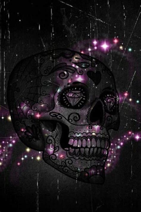 glitter skull wallpaper