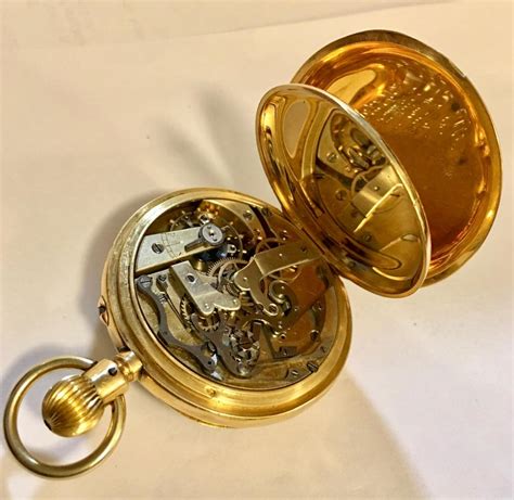 t r russel s swiss split second 18 karat gold chronograph pocket watch at 1stdibs