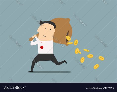 Businessman Losing Money From A Bag Royalty Free Vector