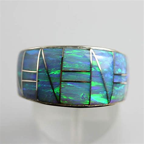 Native American Indian Blue Opal Ring Opals Pinterest