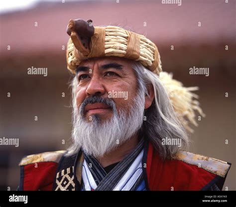Ainu Man Ainu Are The Aboriginal People Of Hokkaido Japans Most