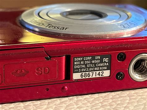 Sony Cyber Shot Dsc W560 141 Megapixel Digital Camera Red 4x Zoom W