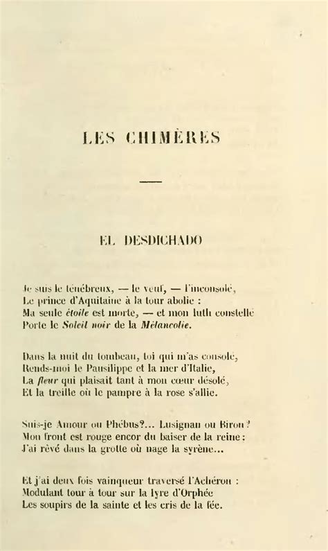 Gérard De Nerval Les Chimères Litterature Chimère Poeme