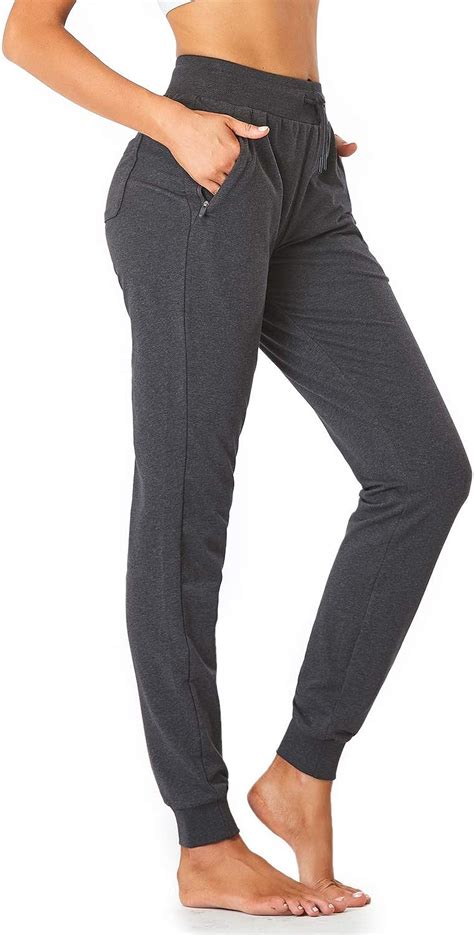 SEVEGO Women S Inseam Cotton Soft Jogger With Zipper Pockets Drawstring Workout