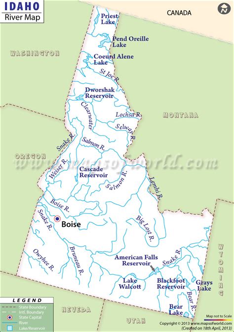 Idaho Rivers Map Rivers In Idaho