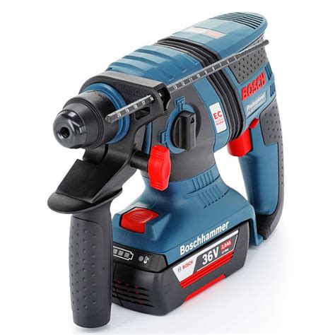 Bosch Gbh 36v Hammer Drill With Box Charger And 3 X 2ah Lion Batteries