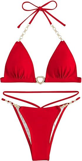 Soly Hux Damen Neckholder Bikini Set Micro Triangel Badeanzug Mit