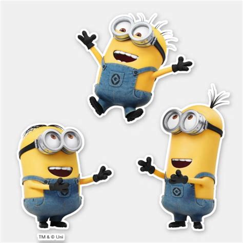 Despicable Me Minions Jumping Sticker In 2020 Minions