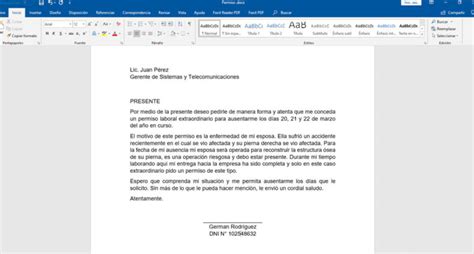 Cómo Hacer Carta Para Solicitar Ausencia Del Trabajo Guía Fácil