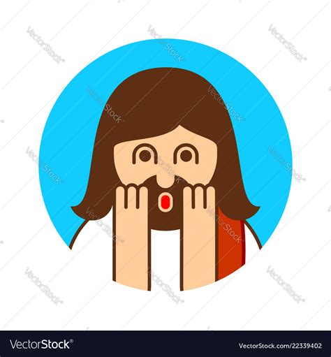 Oh My God Jesus Emotion Omg Christos Emoji Vector Image