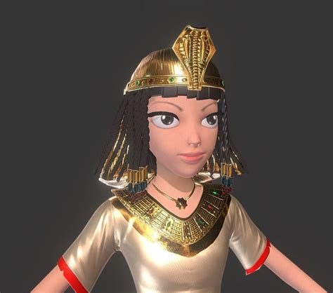 3d Model Cleopatra Egyptian Queen Vr Ar Low Poly Cgtrader