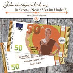 Anleitungen, tipps und vorlagen zum drucken und faxen. Banknote Geldschein 50. Geburtstag Einladung "Neuer ...