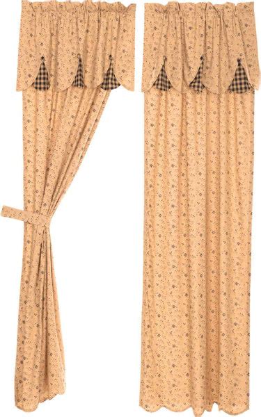 Maisie Panel With Attached Scalloped Layered Valance Set Of 2 84x40