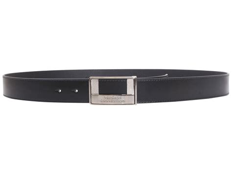 Versace Collection Men S Belt Genuine Leather Metal Buckle Black Adjustable Sz Joylot Com