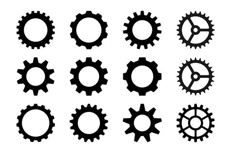 Gear Vector Set Graphic Objects ~ Creative Market
