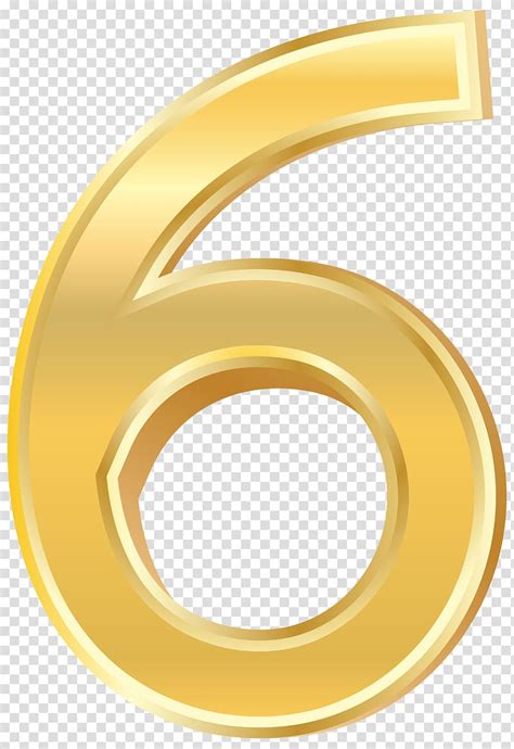 Gold Number 6 Number Numerical Digit Design Gold Style Number Six