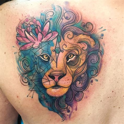 Lion Magic Watercolour Tattoo Level Up Tattoo Studio