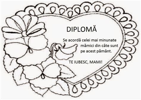 Diploma Pentru Mama De Colorat