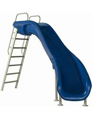 Outdoor Blue Playground Curve Slide For Playing Capacity 3 Person At